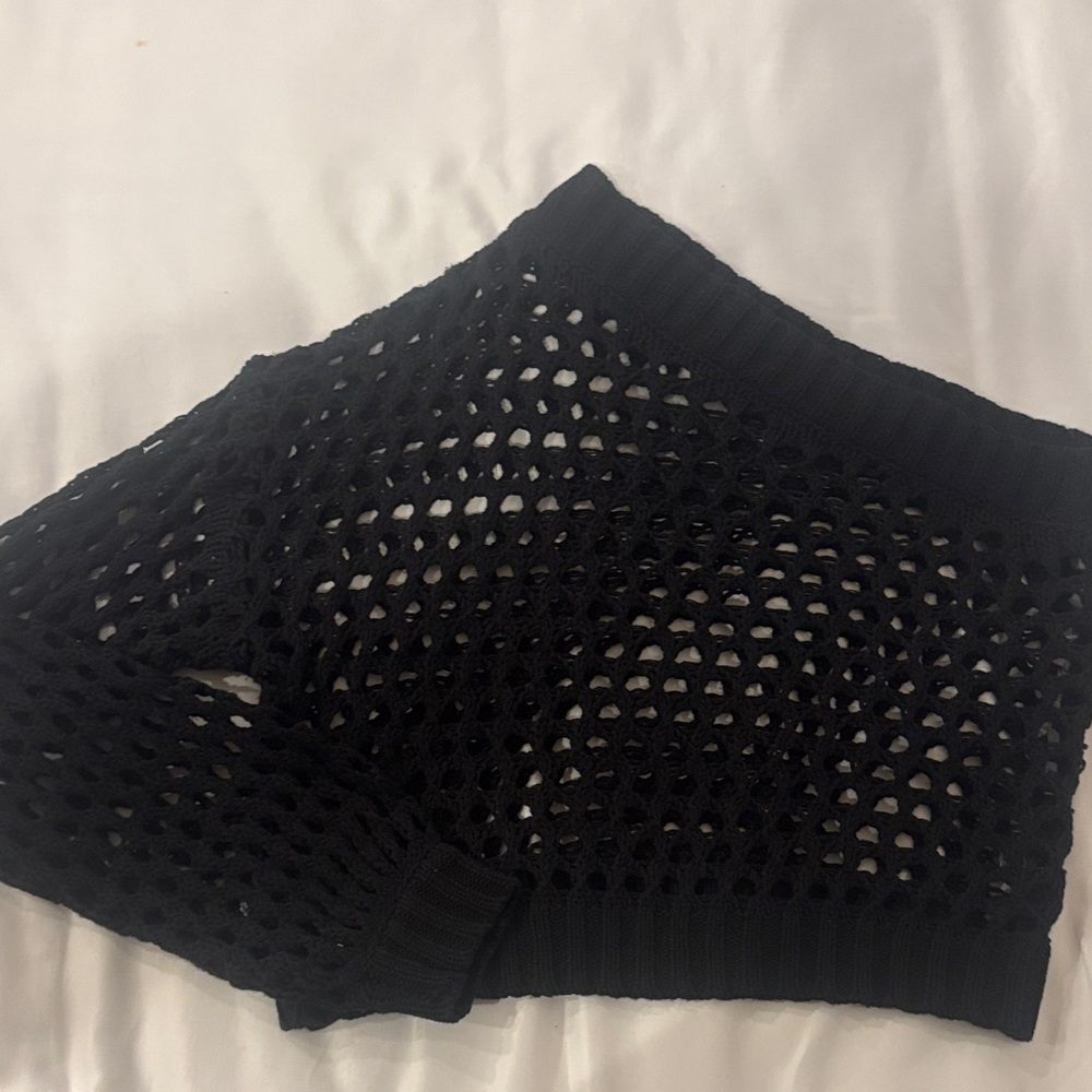 Black Knit Women One Sleeve Shirt